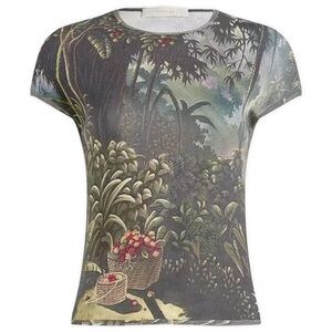 NWT Faithfull The Brand Women's Loire T-Shirt in Balinese Landscape Sz 6
